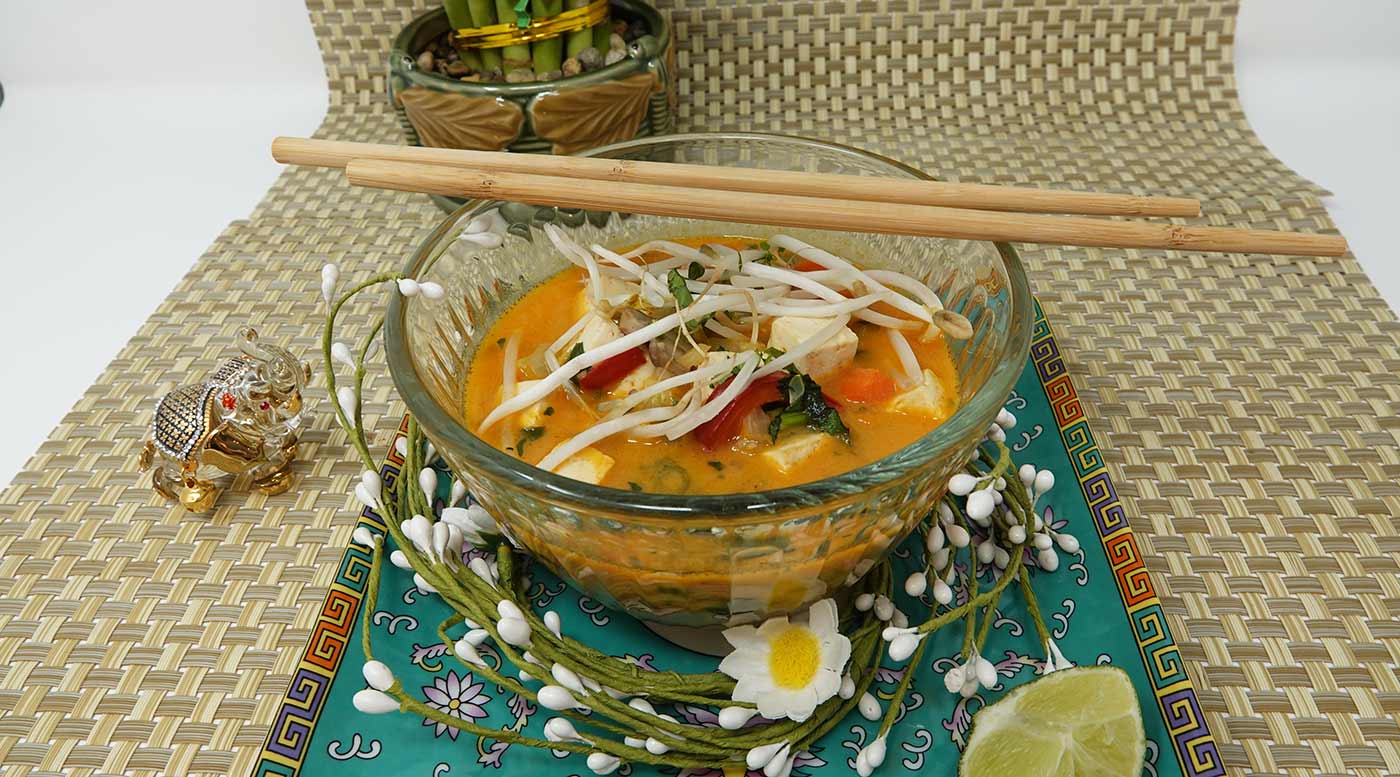 Sopa tailandesa de coco y curry