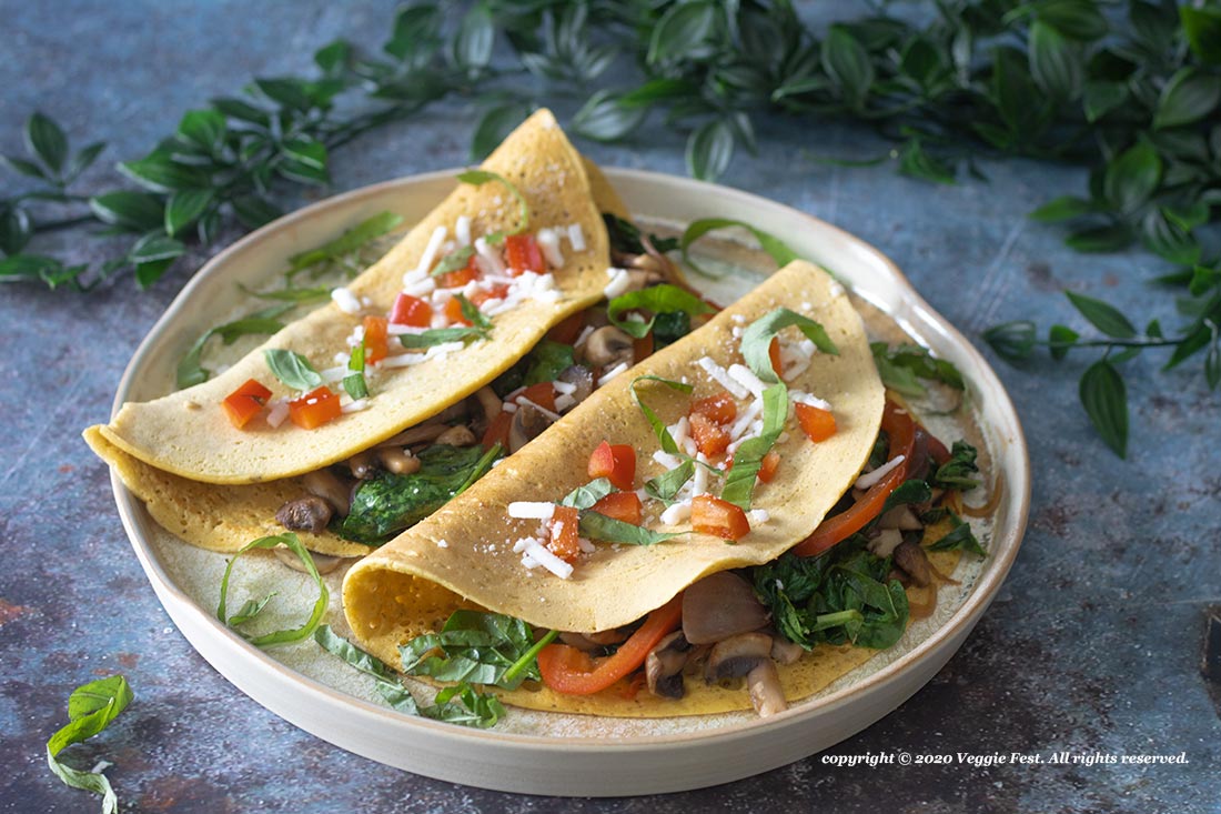 Tortitas saladas con harina de garbanzo. Receta de cocina fácil, sencilla y  deliciosa