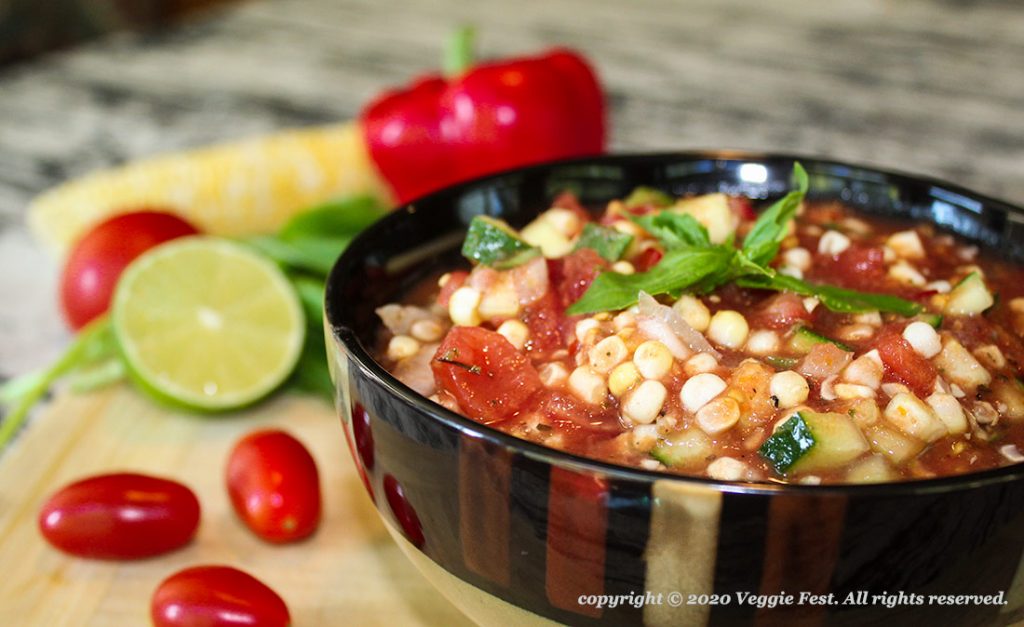 Chunky Gazpacho Soup with Fresh Corn Recipe Veggie Fest