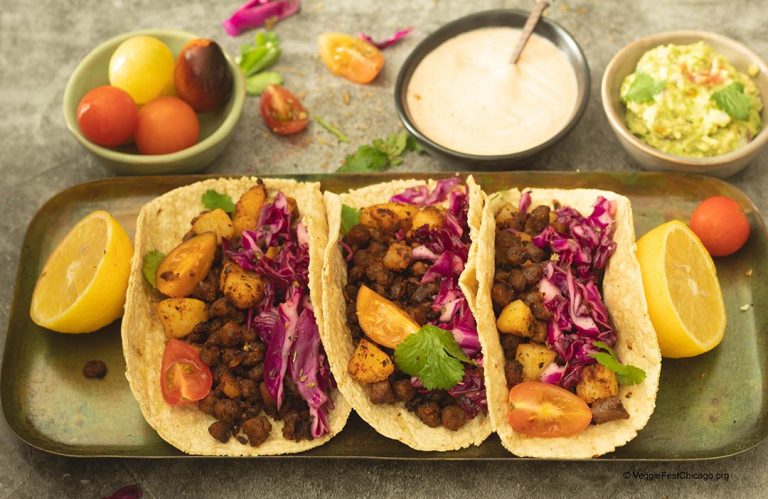 Receta clásica de tacos veganos con papas | Veggie Fest