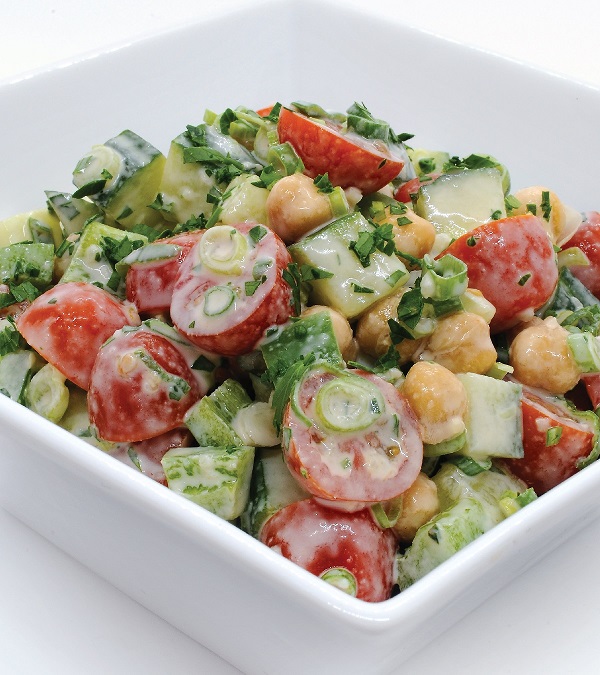 VeggieFest-Food-Demos-Kale Caesar Salad and Chickpea, Tomato and Cucumber Salad-Jyothi-Rao