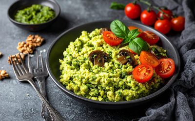 tofu scramble with pesto